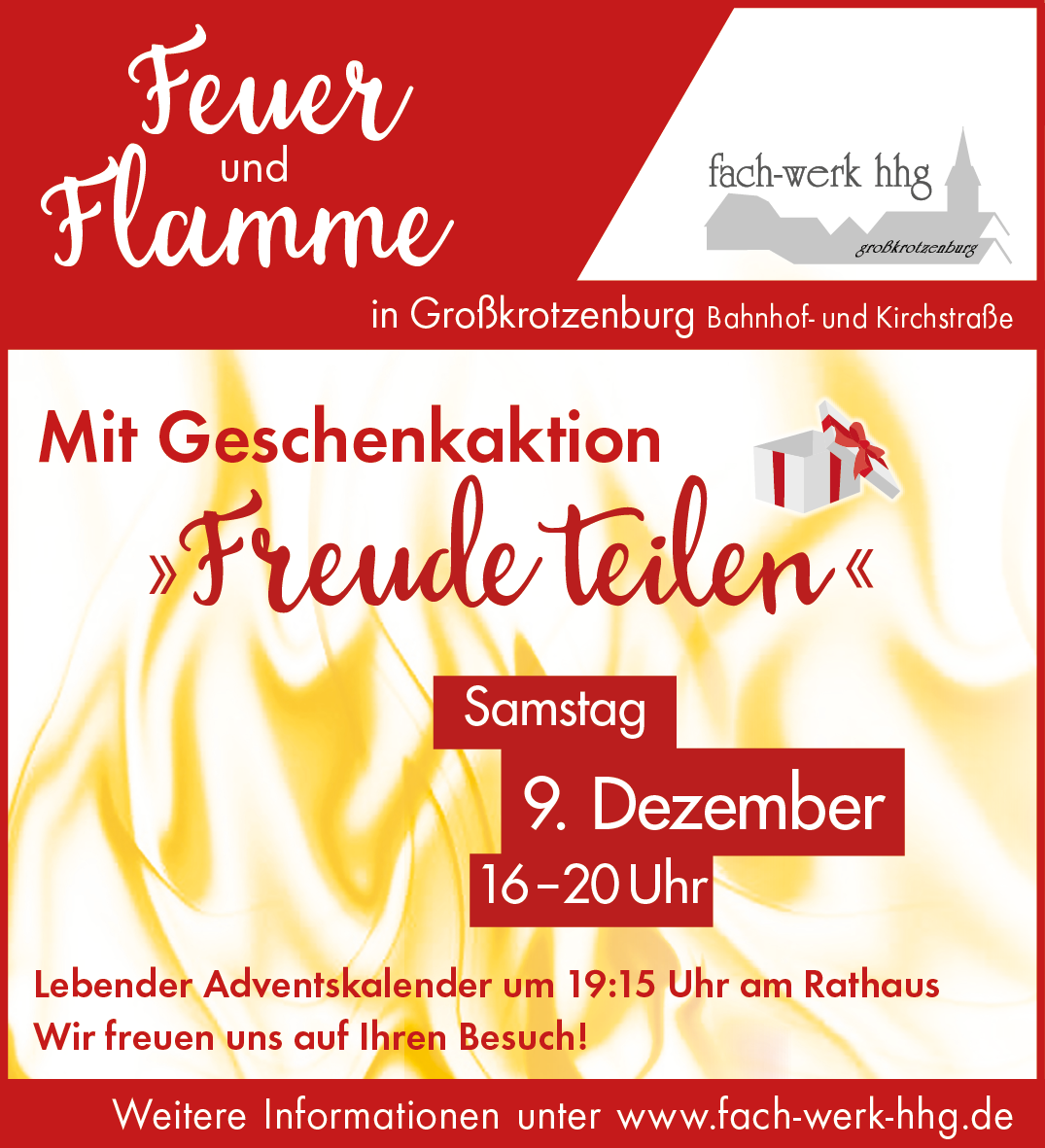 Feuer und Flamme – Aktion des fach-werk hhg am 9. Dezember 2014